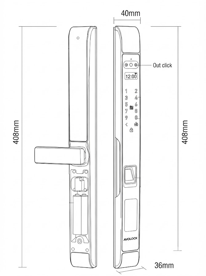Khóa Điện Tử AVOLOCK AN-387 Black