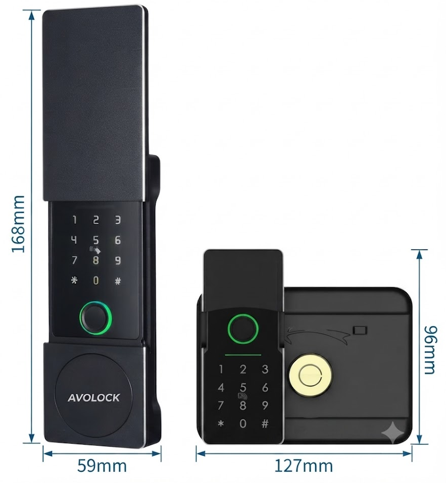 Khóa Điện Tử AVOLOCK AG-88 Black CNC + TTLOCK