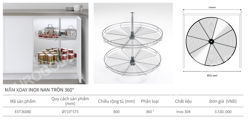 Thùng gạo nút nhấn EUROGOLD CB300B | GC300B