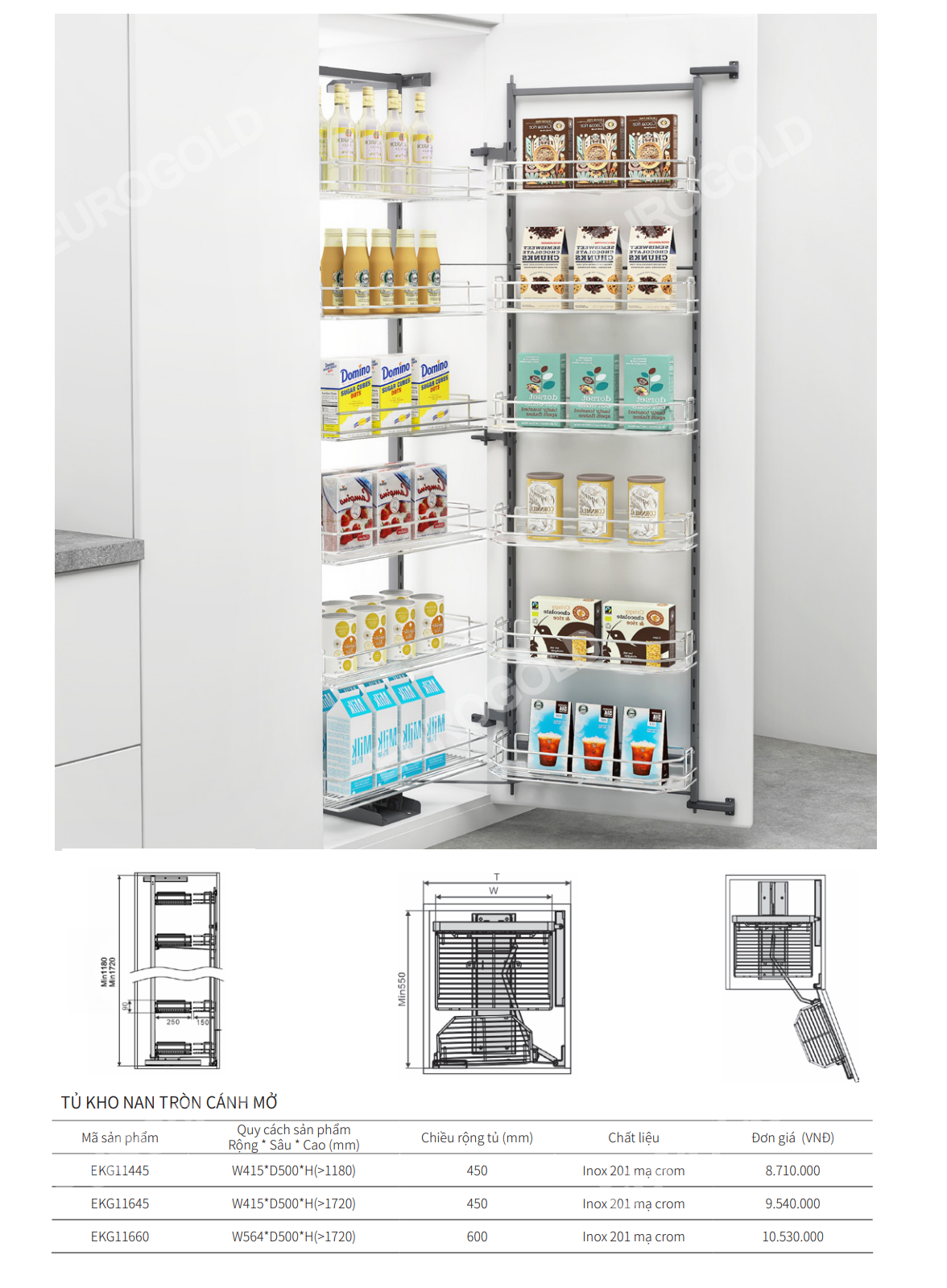 Tủ kho cánh mở EUROGOLD EKG11445