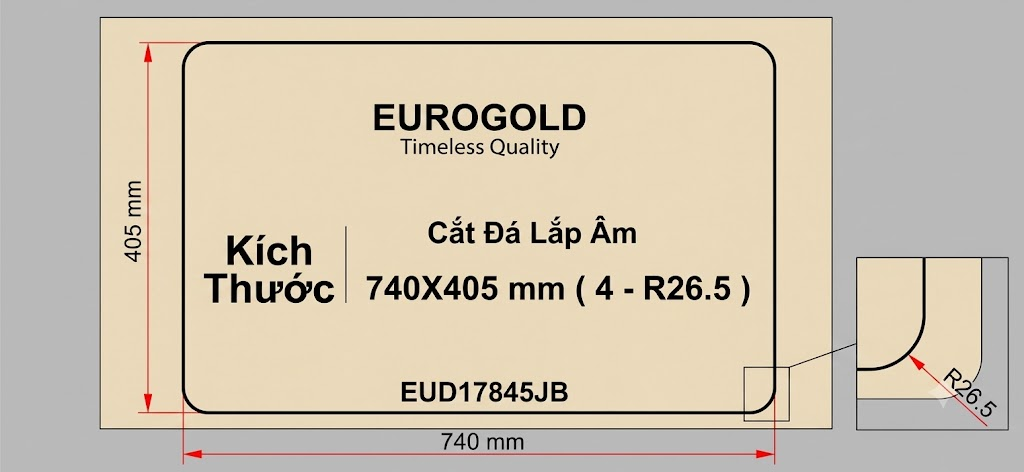 Chậu rửa bát EUROGOLD EUD17845JB