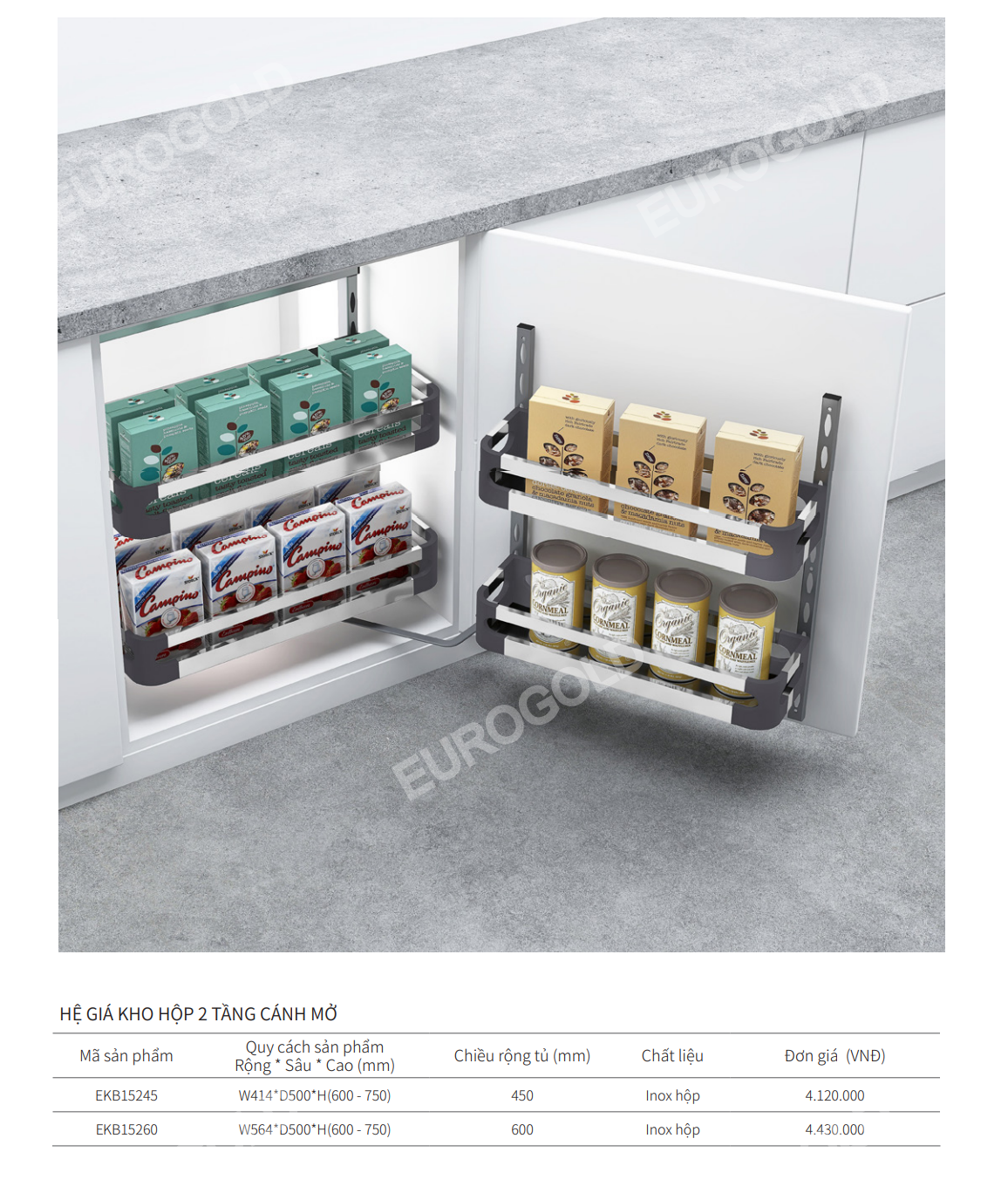 Tủ kho cánh mở EUROGOLD EKB15245 | EKB15260
