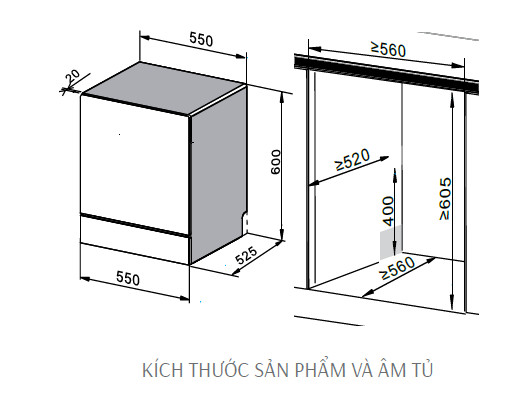 Máy rửa bát Canzy CZ-WQP892