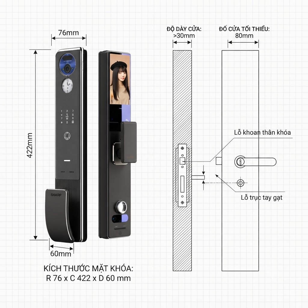 Khóa điện tử SHARP H4-FV