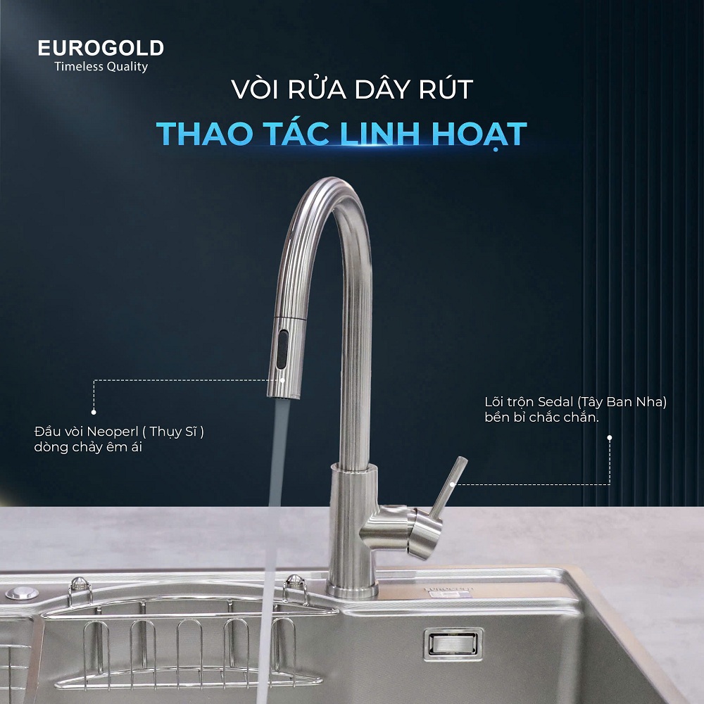 Vòi rửa bát EUROGOLD EVF112MR