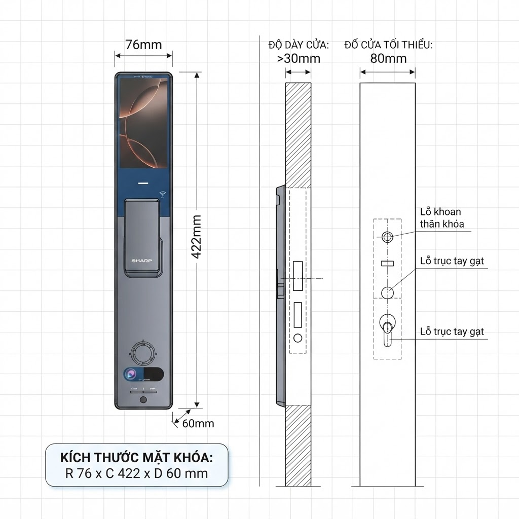 Khóa điện tử SHARP H7-FV