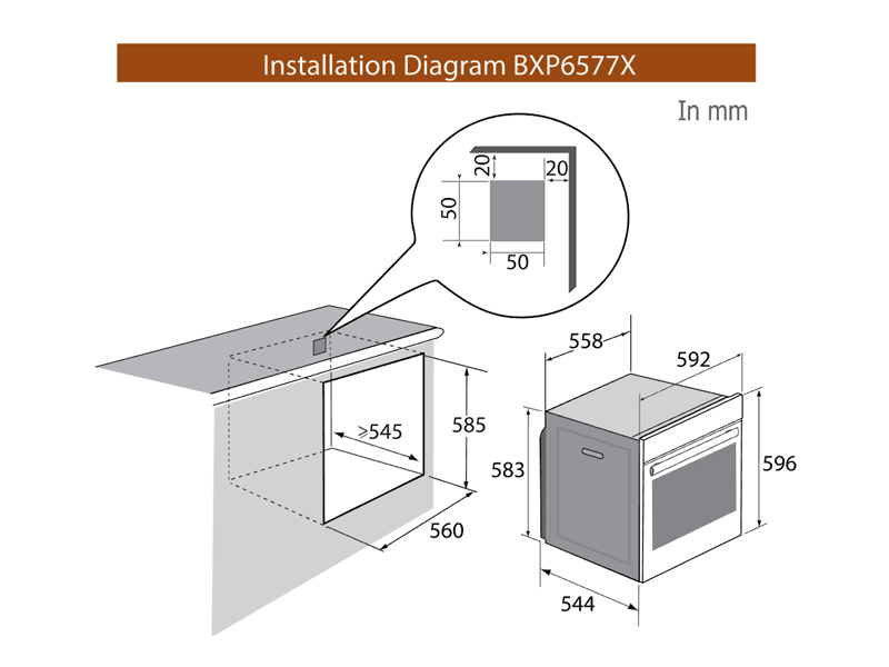 Lò nướng âm tủ Brandt BXE5532X