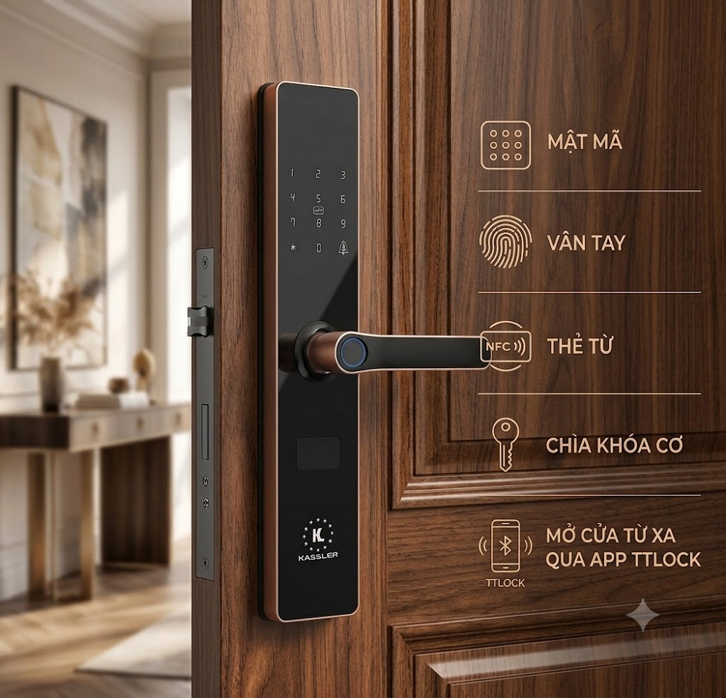 Khóa Điện Tử KASSLER KL-399 COPPER APP TTlock