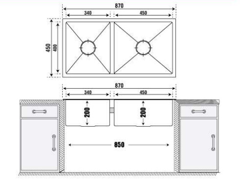 Chậu rửa PONA PNI1-8745/ Inox