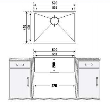 Chậu rửa PONA PNI1-5944/ Inox