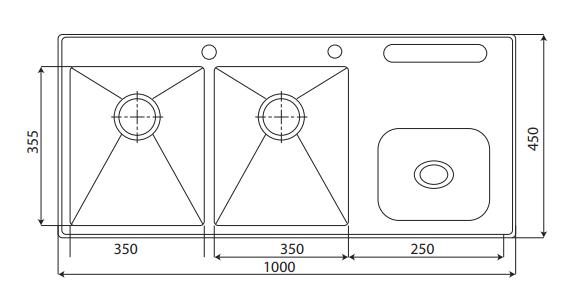 Chậu rửa KAFF INOX KF-D-HM10045