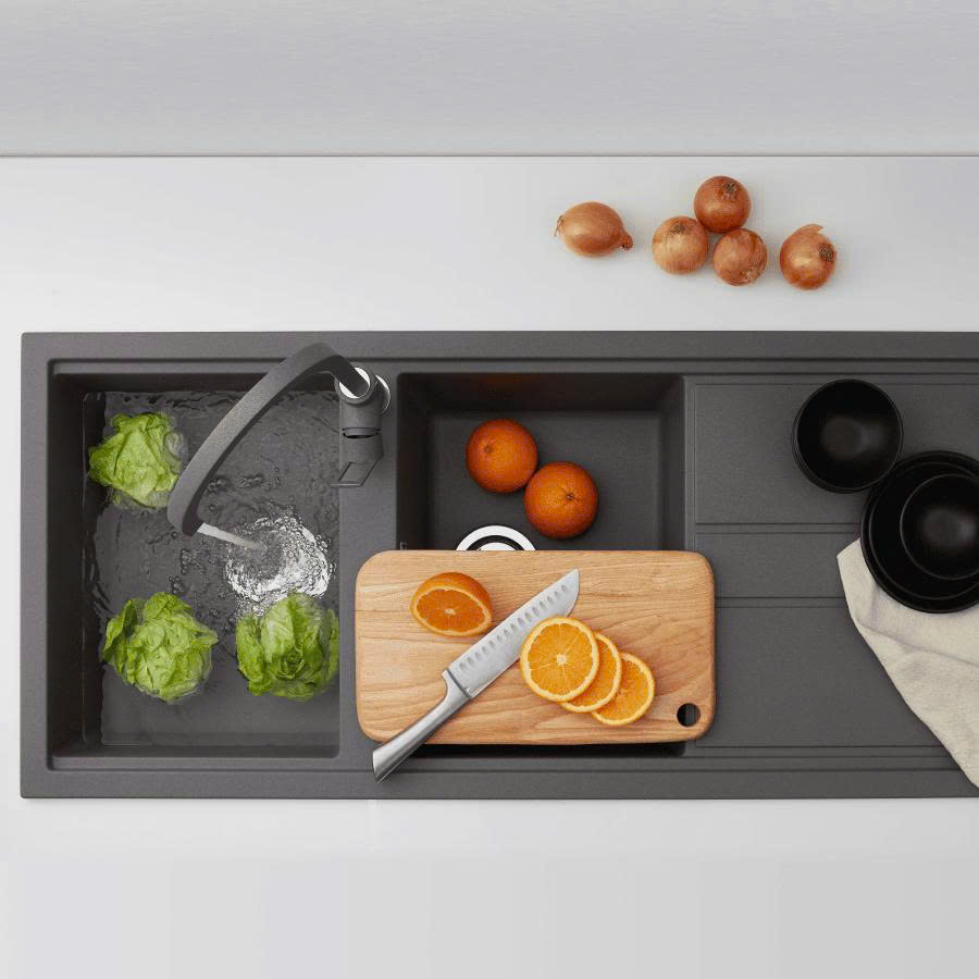 Chậu rửa đá Granite 2 hố Titanium K-50073
