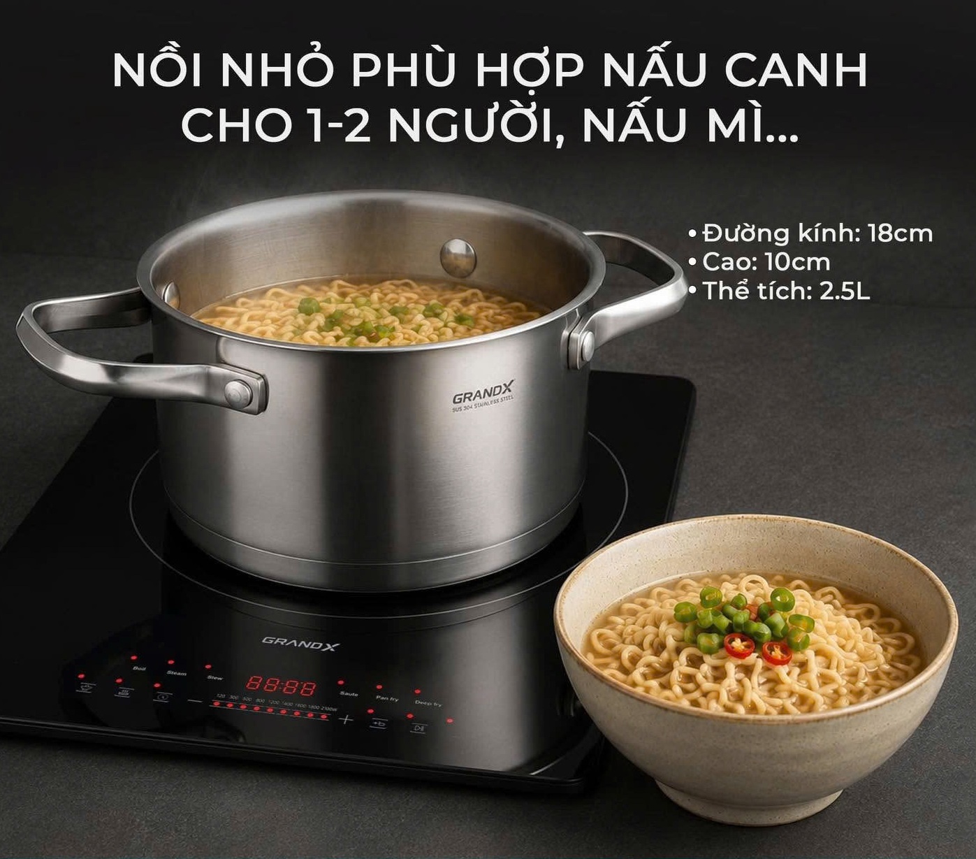 Bộ nồi GrandX GX605 Noble