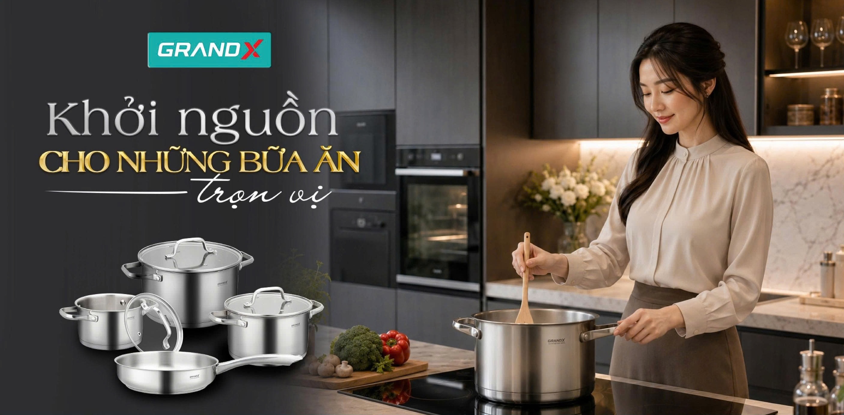Bộ nồi GrandX GX605 Noble