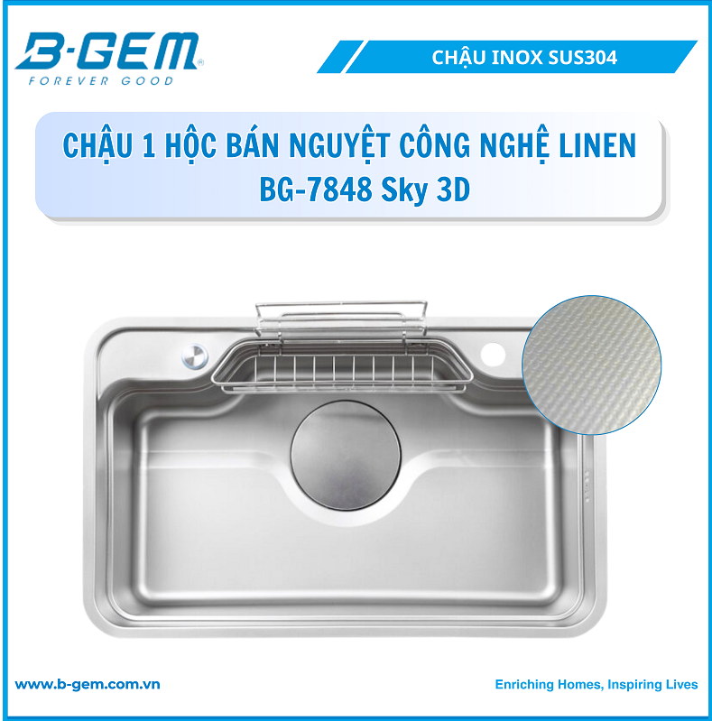 Chậu Rửa B-GEM BG-7848 Sky 3D