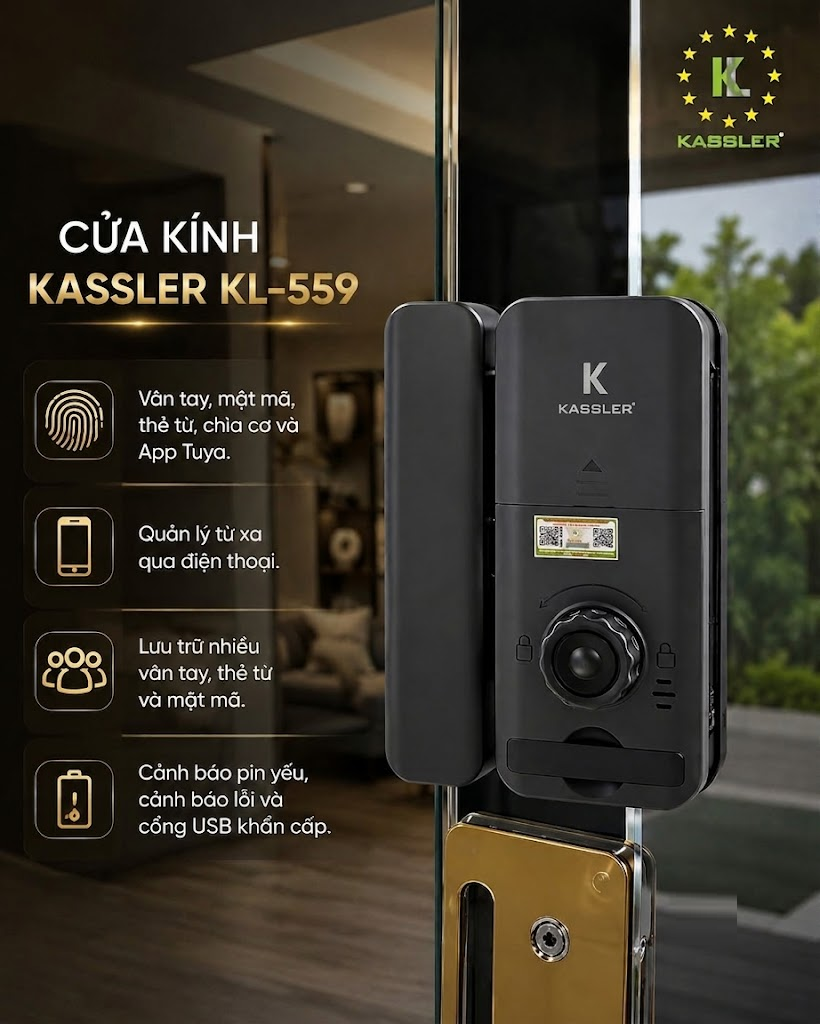 Khóa Điện Tử KASSLER KL-559 APP Tuya Bluetooth