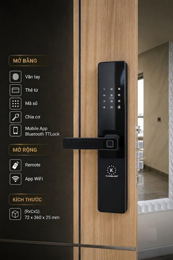 Khóa Điện Tử KASSLER KL-567 CNC BLACK APP TTlock