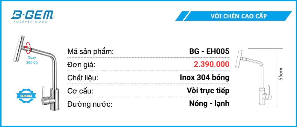 Vòi Rửa B-GEM BG-EH005