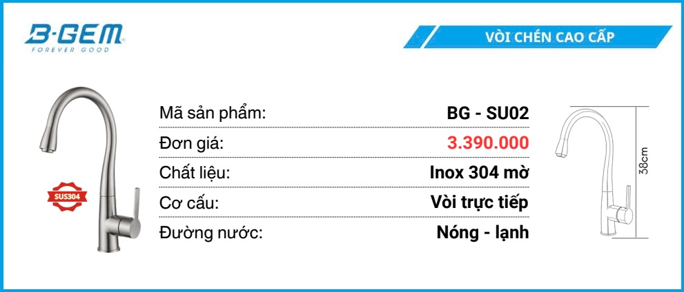 Vòi Rửa B-GEM BG-SU02