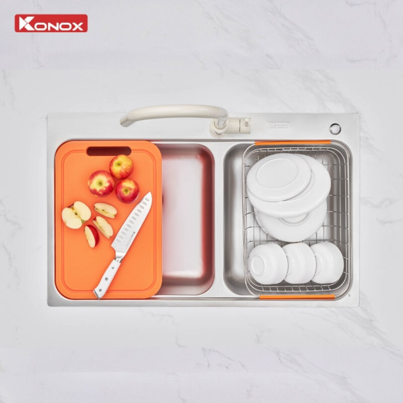Chậu rửa bát 2 hố KONOX R50 Tari 8251TD