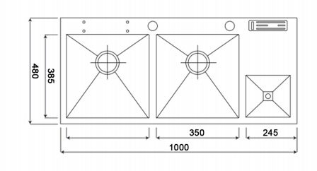 CHẬU RỬA KAFF  INOX KF-D-HM10048