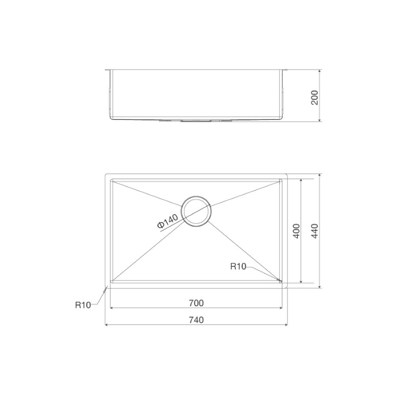 Chậu rửa đôi không cánh Malloca MS 6074