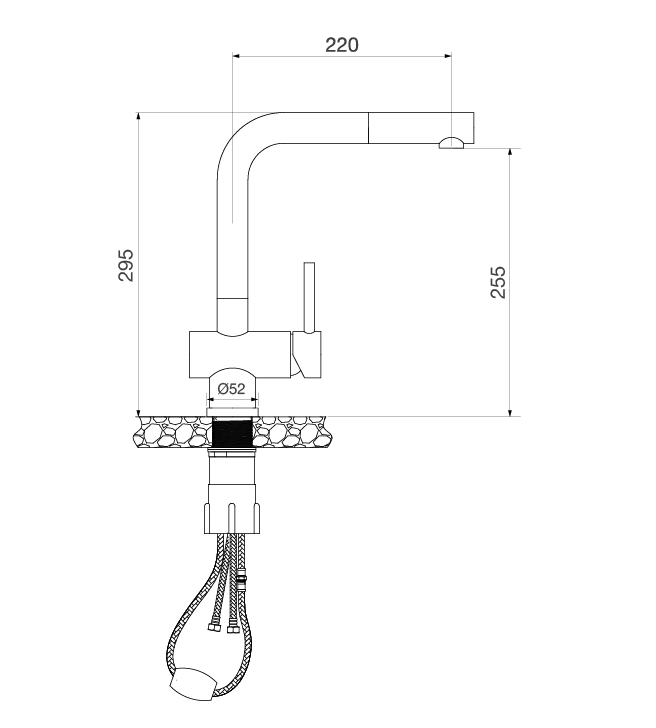 Vòi nóng lạnh dây rút inox Malloca K103-SS
