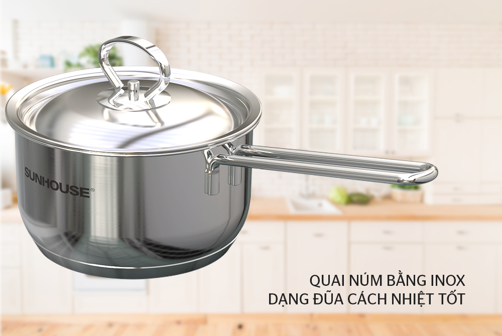 Bộ Nồi Chảo INOX 5 Đáy SUNHOUSE SHG995