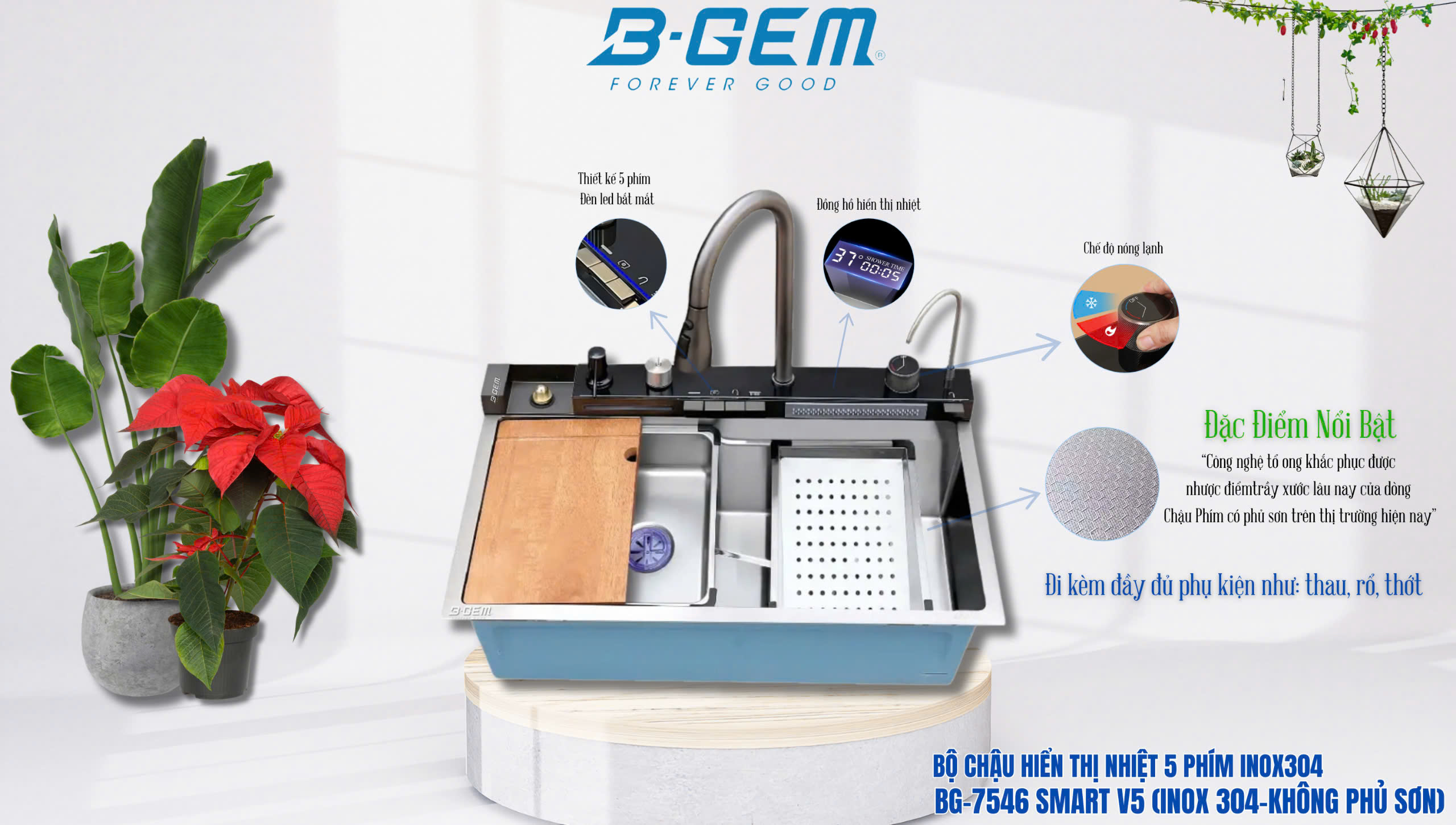 Chậu rửa bát B-GEM BG-7546 Smart V5