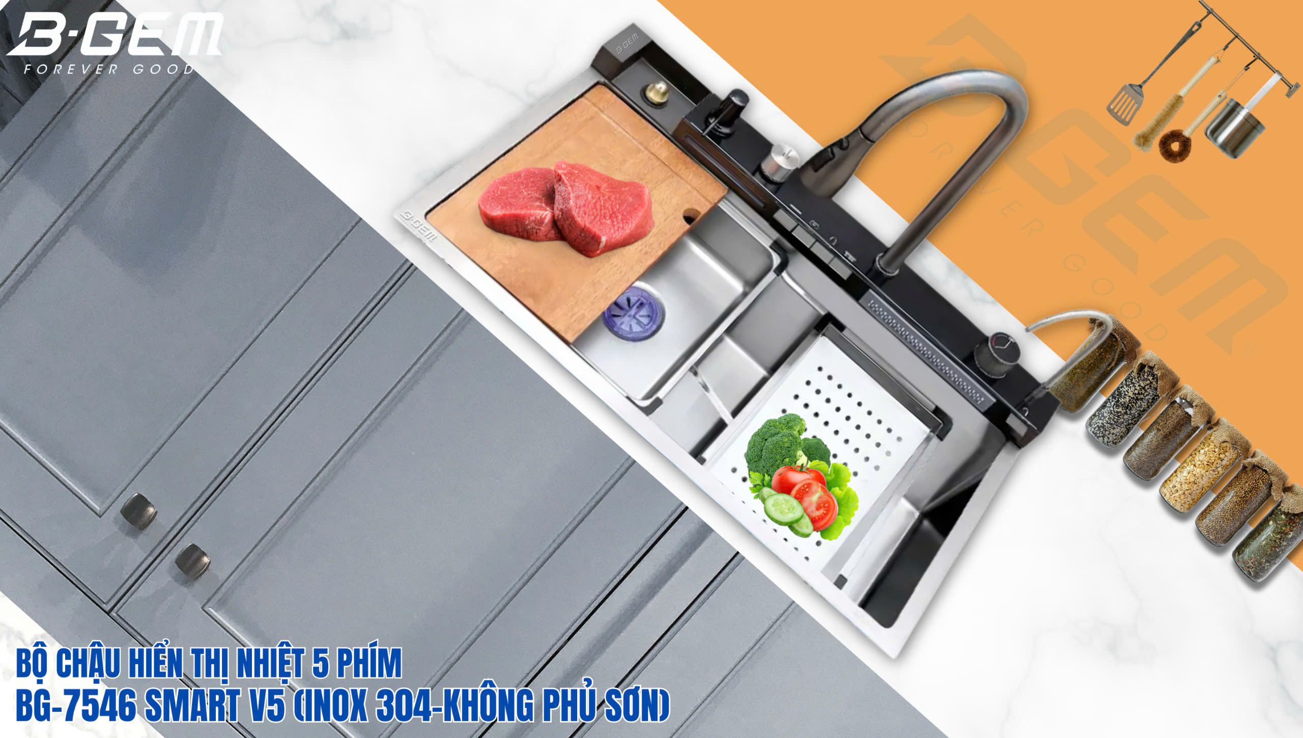 Chậu rửa bát B-GEM BG-7546 Smart V5