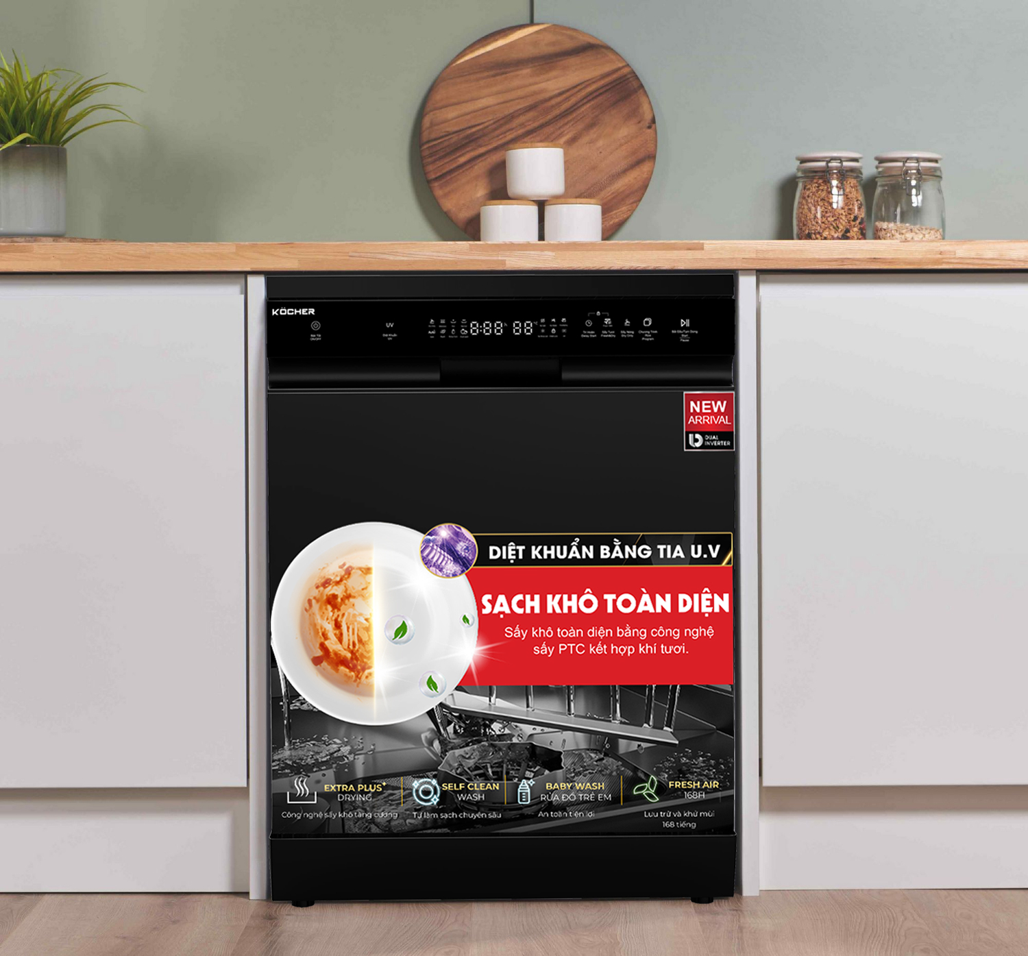 Máy rửa chén KOCHER KDEU-X15B PRO