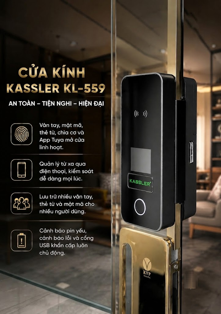 Khóa Điện Tử KASSLER KL-559 APP Tuya Bluetooth