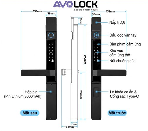 Khóa Điện Tử AVOLOCK AN-668