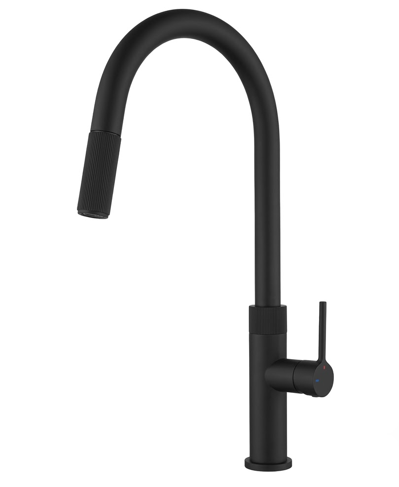Vòi nóng lạnh đồng thau đồng thau mạ PVD MAT BLACK Malloca K1090BM