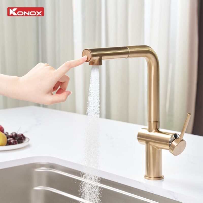 Vòi rửa bát KONOX Stream Smart Champagne