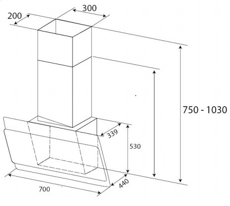 Máy hút mùi phẳng KAFF KF-LUX AT70FH WH