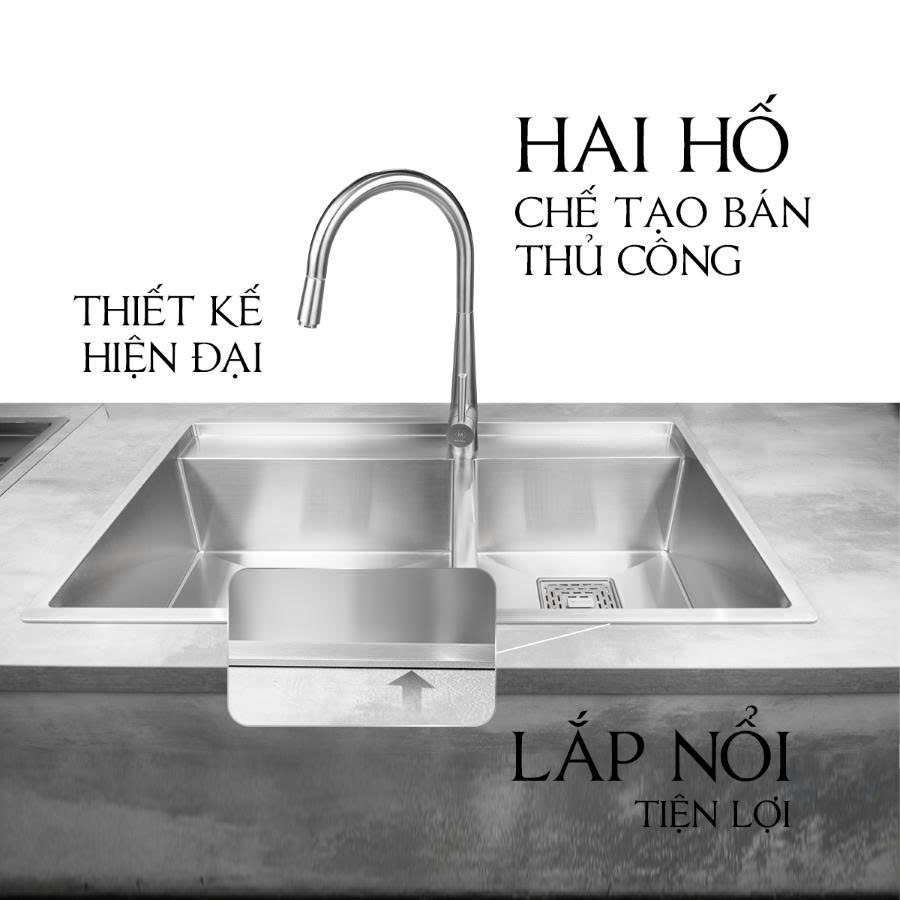 Chậu rửa 2 hố inox Malloca MS 6304ST