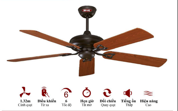 QUẠT TRẦN TRANG TRÍ MR.VŨ QUẠT TRẦN CLASSIC RRB – Khobep.vn - Hệ Thống Tổng Kho Bếp Nhập Khẩu