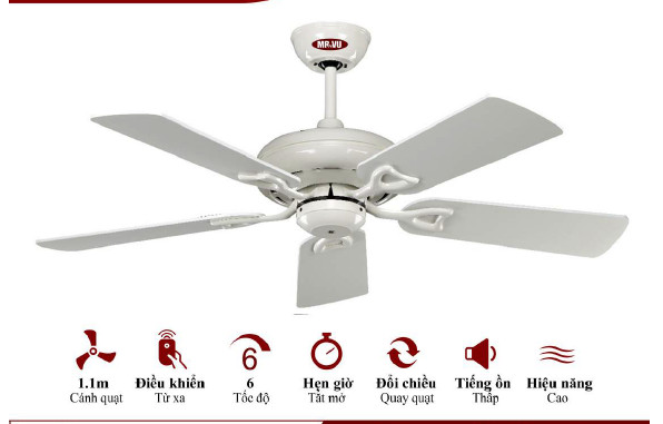 QUẠT TRẦN TRANG TRÍ MR.VŨ QUẠT TRẦN CLASSIC WH