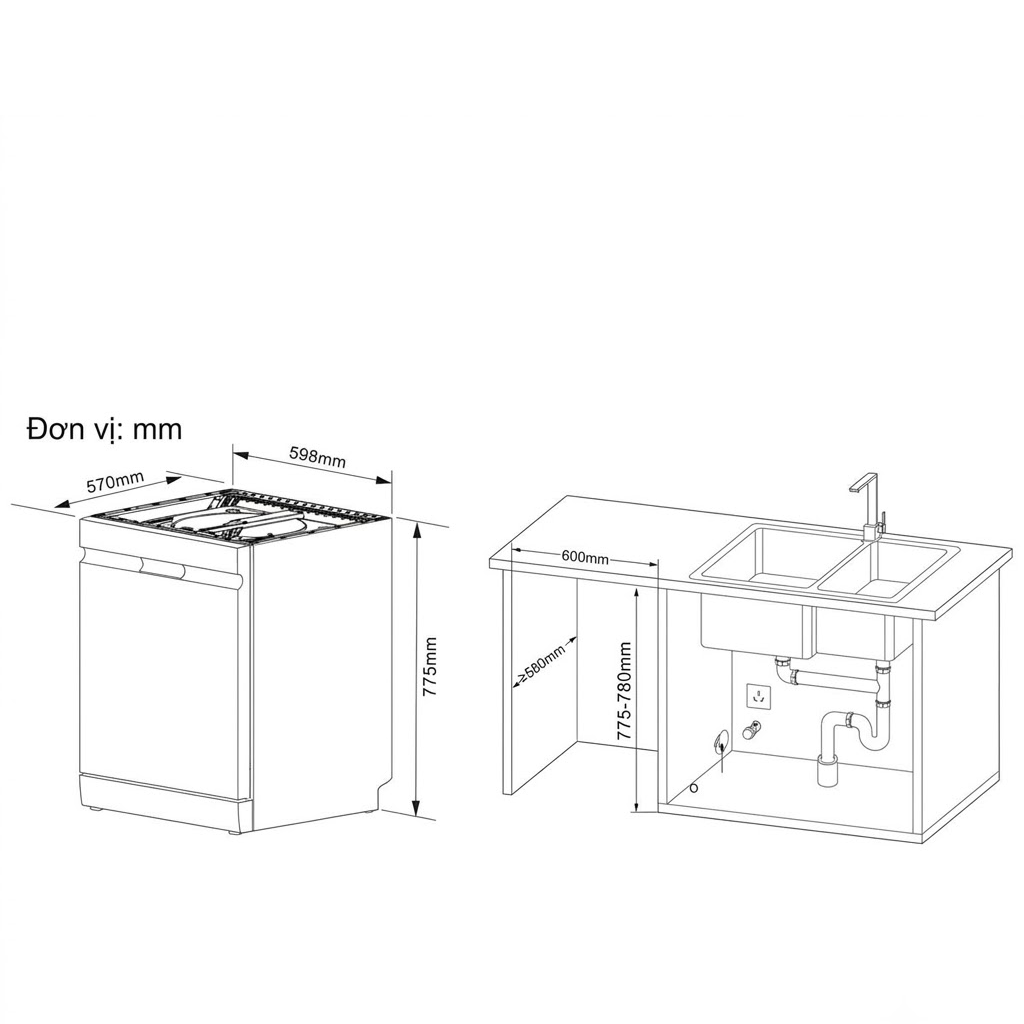 Máy rửa chén KOCHER X15UV