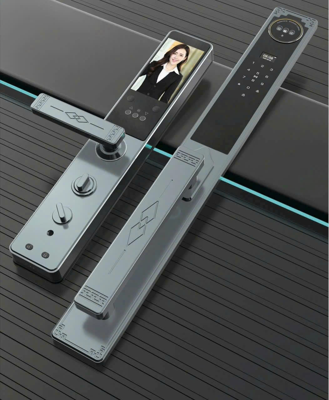 Khóa Cửa Điện Tử KASSLER KL-968 CNC BLUE GREY APP