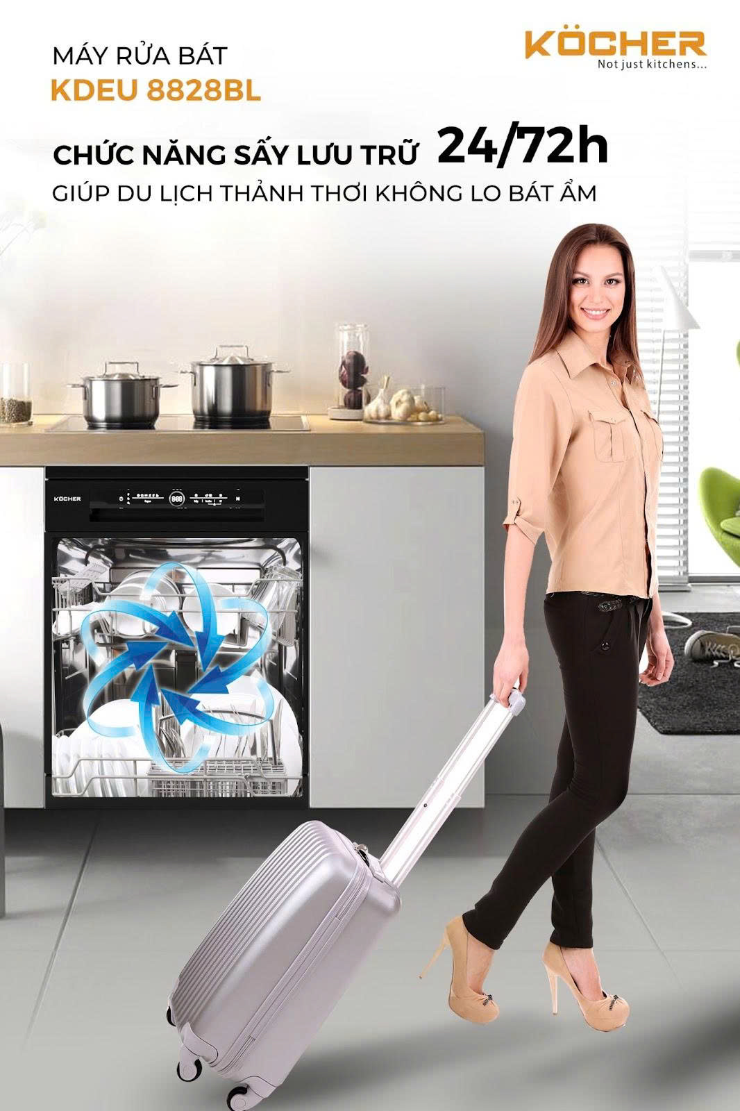 Máy rửa chén KOCHER KDEU-8828BL Series 7