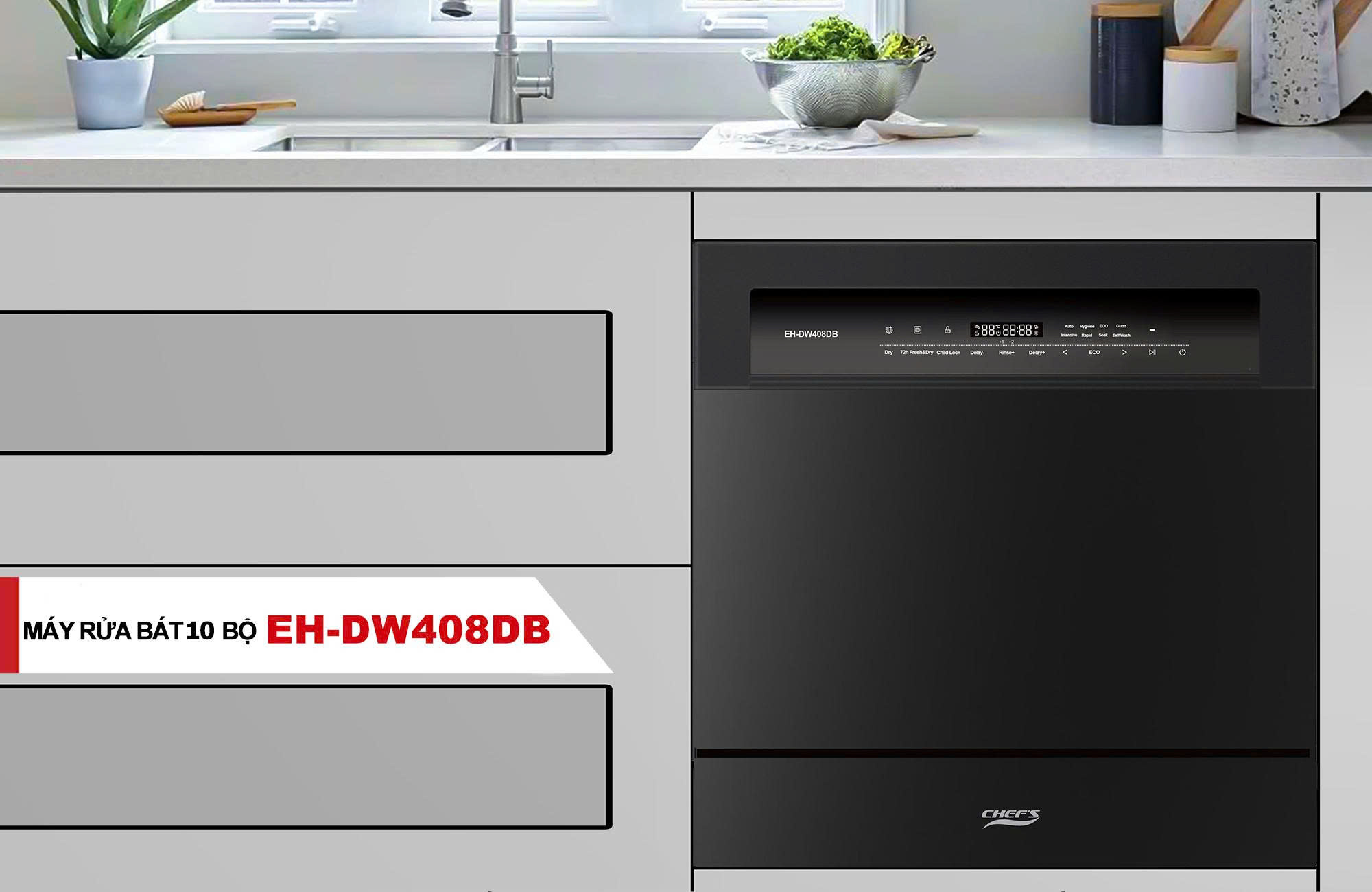 Máy rửa chén CHEFS EH-DW408DB
