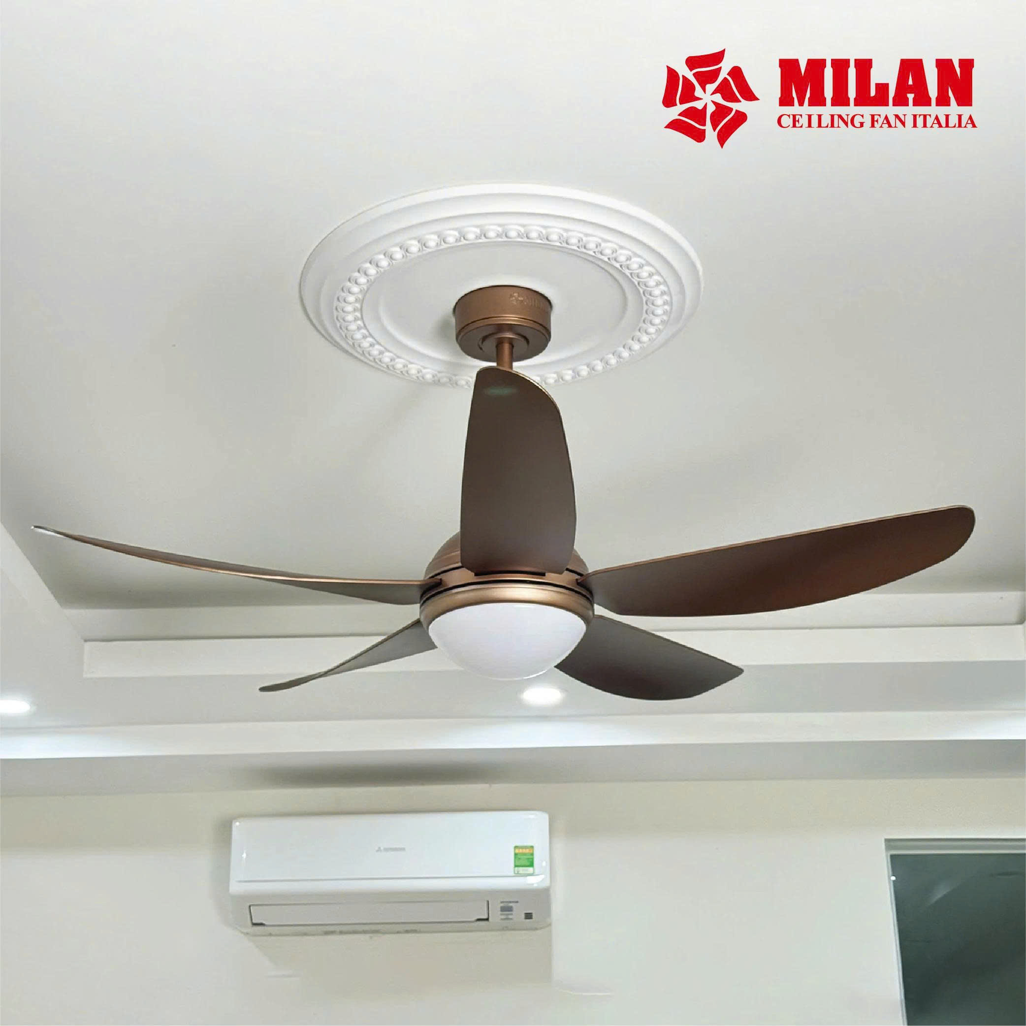 Quạt Trần FENGYE-MILAN FY509 Màu Đồng Cát