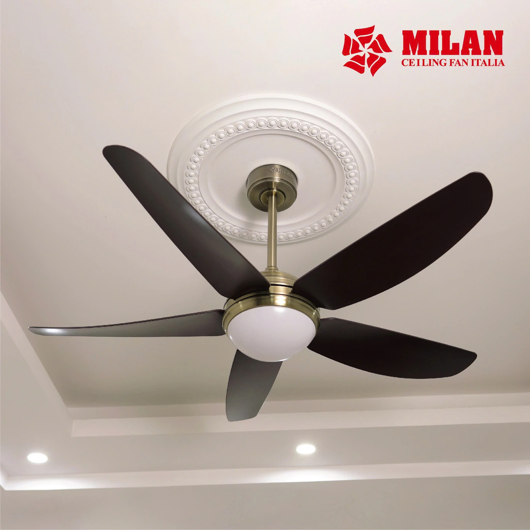 Quạt Trần FENGYE-MILAN FY509 Màu Đồng Cổ