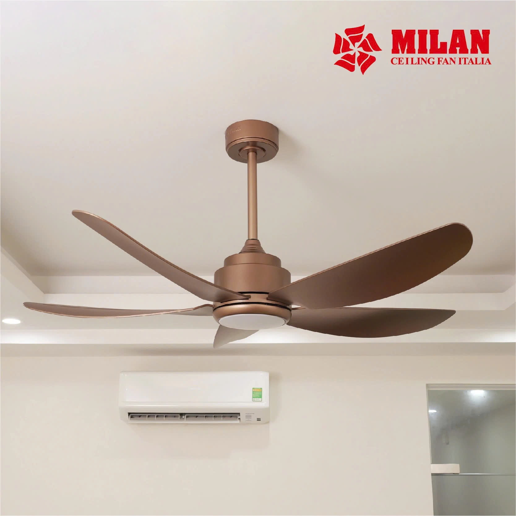 Quạt Trần FENGYE-MILAN FY568 Màu Đồng Cát 1,06m