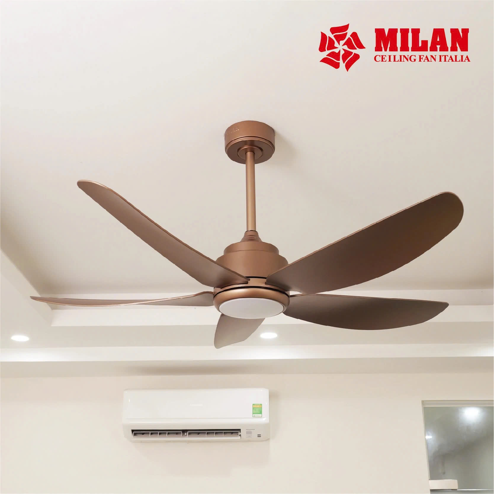 Quạt Trần FENGYE-MILAN FY568 Màu Đồng Cát 1,06m