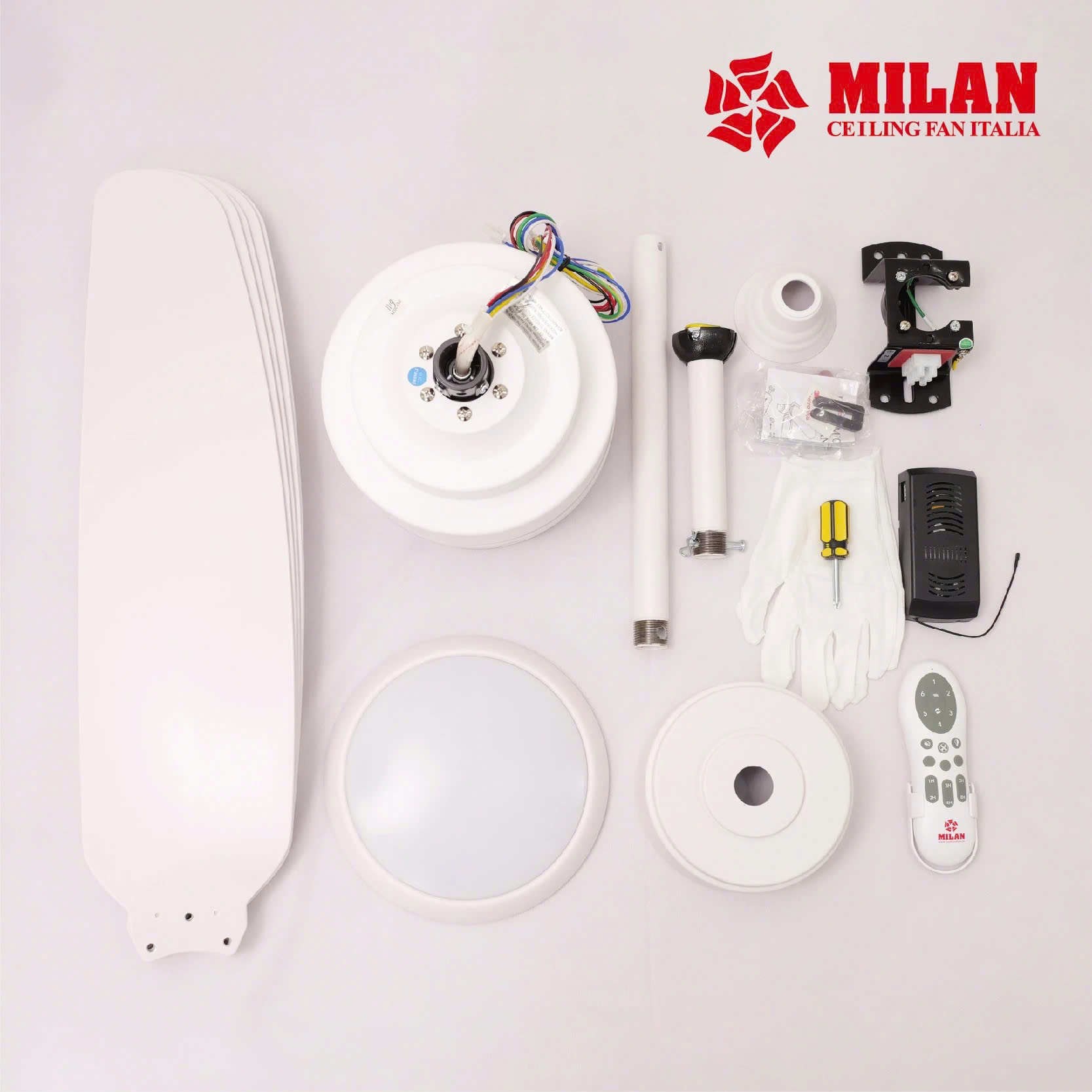 Quạt Trần FENGYE-MILAN FY568 Màu Trắng 1,06m