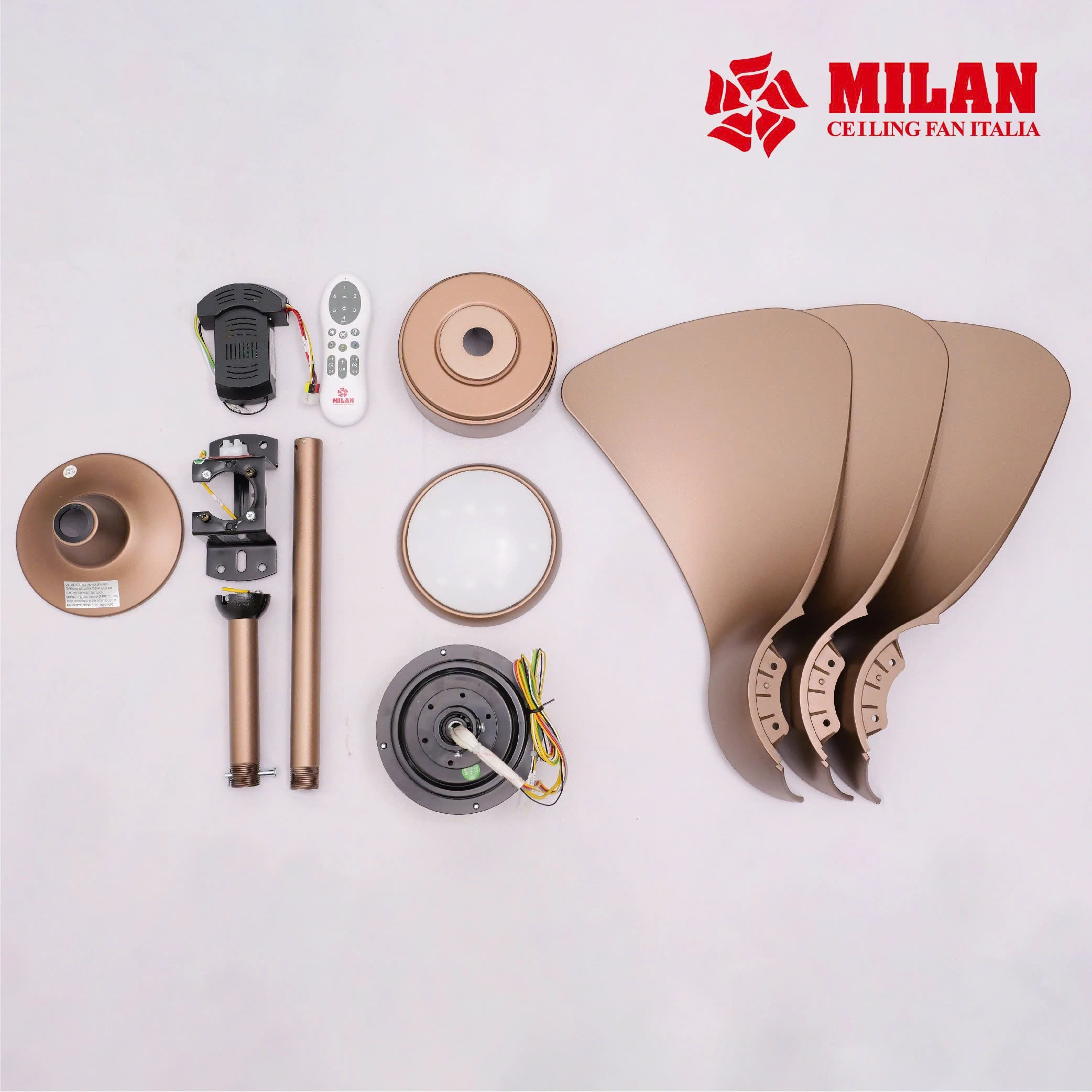 Quạt Trần FENGYE-MILAN FY526 Màu Đồng Cát