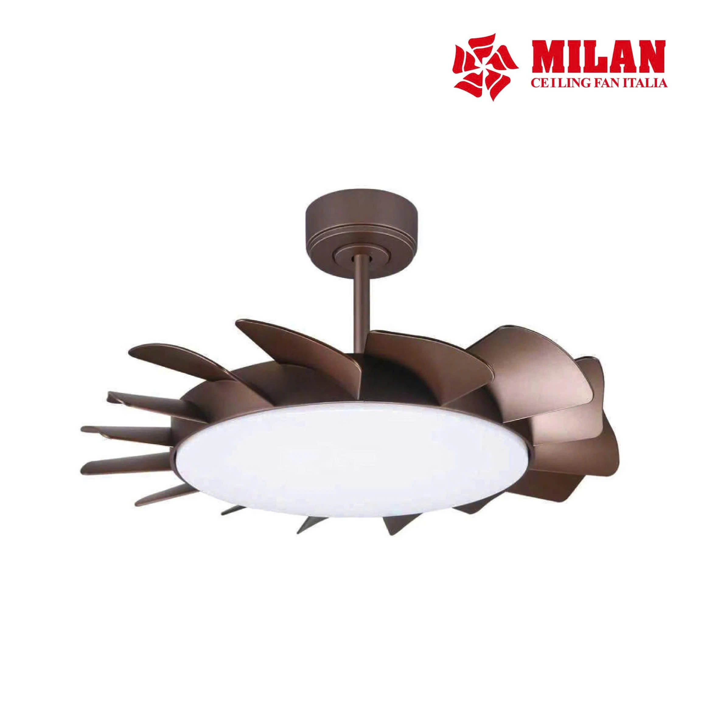 Quạt Trần FENGYE-MILAN FY566 Màu Đen Cà Phê